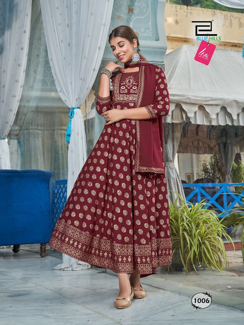 Raksha Bandhan Fancy Festive Wear Rayon Printed Long Kurti With Dupatta collection